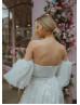 Two Piece Ivory Lace Tulle Floral Wedding Dress